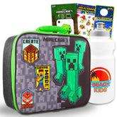 Minecraft Lunch Box for Boys Set - Bundle with Minecraft Lunch Bag Plus Decals, Water Bottle, Stickers, More | Minecraft Lunchbox for Kids